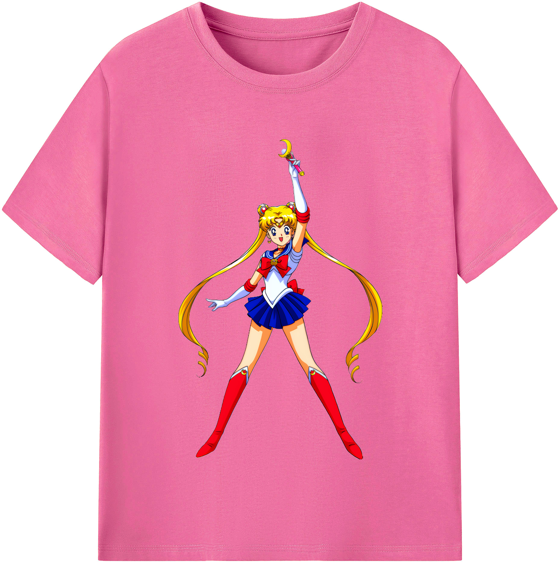 （画像用） 美少女戦士セーラームーン 月野 うさぎ つきの うさぎ Sailor Moon Tsukino Usagi レディースカジュアルプリントTシャツ（綿100％）
